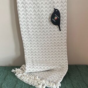 Piscatextil Made In Portugal Throw Blanket Ivory & Gray NEW!